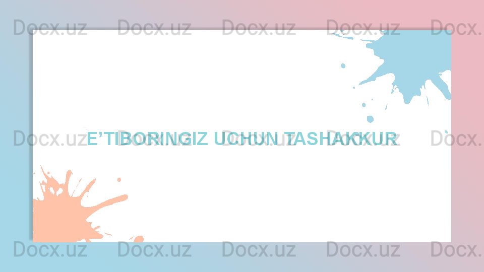   FASHION GENERAL
E’TIBORINGIZ UCHUN TASHAKKUR  