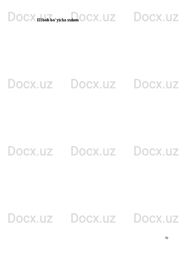 II I bob bo’yicha xulosa
70