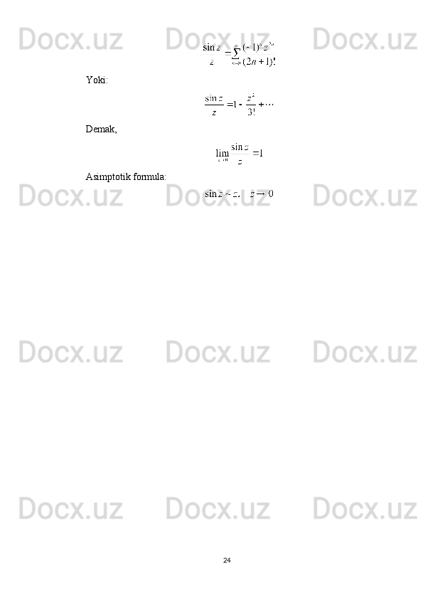 Yoki:
Demak,
Asimptotik formula:
24 