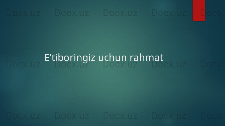 E’tiboringiz uchun rahmat   