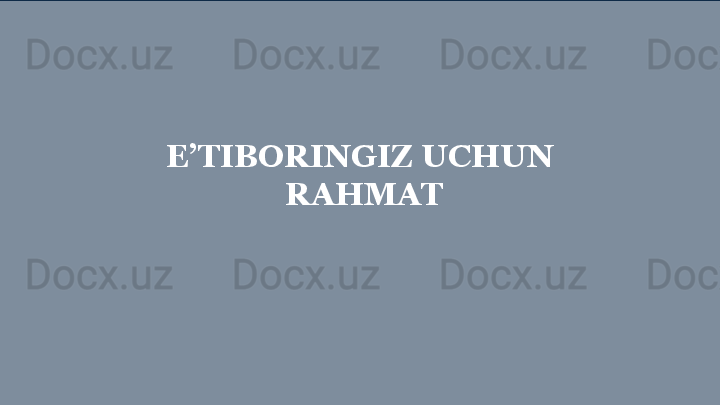 E’TIBORINGIZ UCHUN 
RAHMAT 