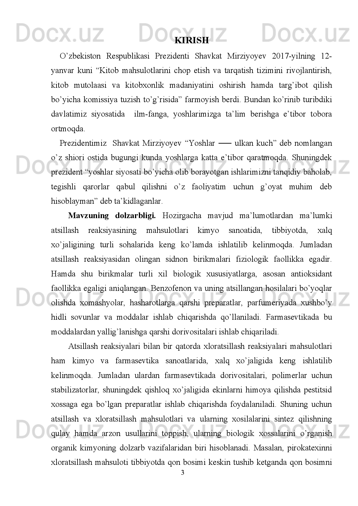 Friedel-Krafts bo’yicha uch komponentli assimmetrik oksiindollarni sintez
qilish reaksiyasi.
2-(3-(4-(dimetilamino)fenil)-2-oksoindolin-3-il) 1H-indol-1,3 (2H)–dionlar 1,3-
indandion, N,N-dimetilanilin va etanol reagentlarning LiClO
4  ishtirokida Fridel-
Krafts bo’yicha uch komponentli reaksiyasidan asimmetrik oksiindollar olish.
Samarali ko’p komponentli organokatalizator ishtirokida Mannix tipidagi
Friedel-Krafts reaksiyasi orqali diarilmetanni sintezlash.
Samarali   organokatalizatorlar   ishirokida   ko’p   komponentli   ya’ni   uchlamchi
aromatik   aminlar,   formaldegid   va   2-naftollarni   Mannix   tipidagi   Friedel-Krafts
reaksiyasi orqali diarilmetanni sintezlangan. 
Diarilmetanni Mannix tipli Friedel-Krafts reaksiyasi orqali sintez qilish
                                                                         23 