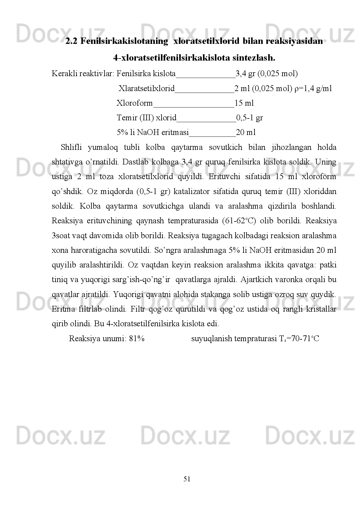 Reaksiyada   yaxshi   unumda   hosil   bo'lgan   m-atsiloksi   toluollarning   turli   xil
uzunlikdagi uglerod zanjirli birikmalarini olishga tatbiq etilishi mumkin .
4-Ftoro-, 4-xloro- va 4-bromofenilatsetat yoki fenilbenzoat 60 °C darajasida toza
TfOH bilan qizdirilganda Fries qayta guruhlanishida yaxshi natijalarga erishildi. 4-
yodofenilasetat   yoki   fenilbenzoatning   Fries   qayta   guruhlanishi   jarayonida   bir
necha   soatdan   so'ng   murakkab   aralashmani   hosil   qildi   va   kerakli   mahsulotlar
unumini juda past qildi. Friedel-Krafts atsillanishiga erishish uchun 4-metoksifenil
atsetat   100   o
C   da   isitiladi.   Reaksiya   davomida   metoksi   guruhi   ham
himoyalanmagan   tarzda   bo’ladi.   1-   yoki   2-   naftil   asetat   shuningdek,   normal
yo'nalishni o'z ichiga olgan Fries qayta guruhlanishi orqali davom etdi. Ammo 1-
yoki  2-  naftil  benzoat  qayta  guruhlanish   mahsulotiga  ega emas.   Naftalillar  uchun
to'g'ridan-to'g'ri   Friedel-Krafts   reaksiyalarida   katta   miqdorda   ortiqcha   benzoil
xlorid (10  ekvivalent) talab etiladi.
m-Tolil   asetatning   Fries   qayta   guruhlanishi   va   Friedel-Krafts   reaksiyasi   xona
haroratida amalga oshadi. 
O- va  p- gomotirozin sintezi .
Yuqorida   ta'riflangan   fenol   birikmalari   keng   qamrovli   tadqiqotlar   orqali   optik
jihatdan   sof   gomotirozinning   sintezda   ham   qo'llaniladi.   Fenol     va   NTFA-Asp
(Cl)-OMe   ning     uch   ekvivalent   miqdorini   soatlab   xona   haroratida   suyultirilgan
TfOH   dan   foydalangan   holda   yaxshi   unumda   O-atsillangan   mahsulot   bo'lgan   N-
TFA-Asp-OMe   β-fenil   efirni   hosil   qiladi.   Aminokislotalarning   fenil   efiri   odatda
                                                                         47