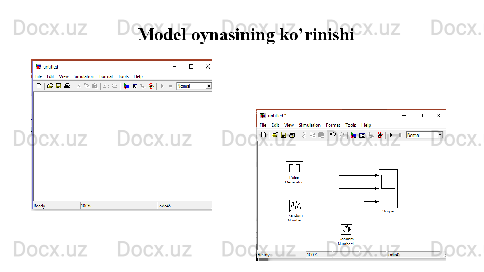 Model oynasining ko’rinishi