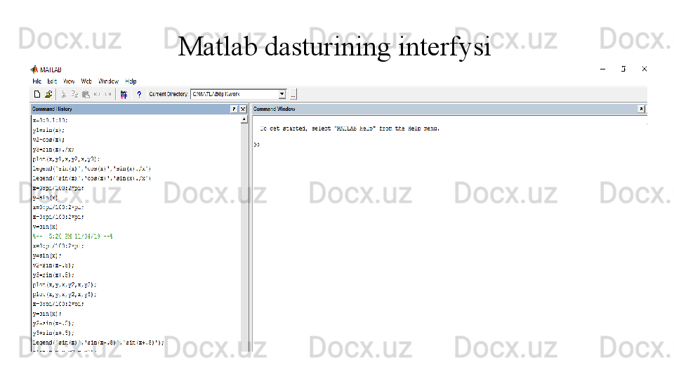 Matlab dasturining interfysi