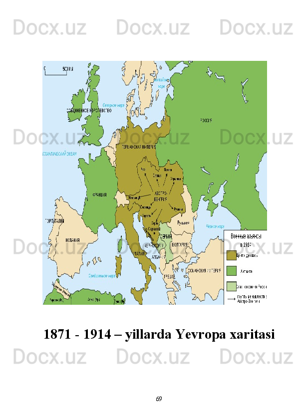 1871 - 1914 – yillarda Yevropa xaritasi
69 