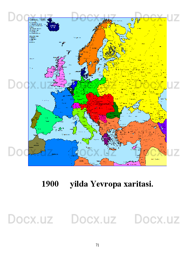 1900   yilda Yevropa xaritasi.
71 