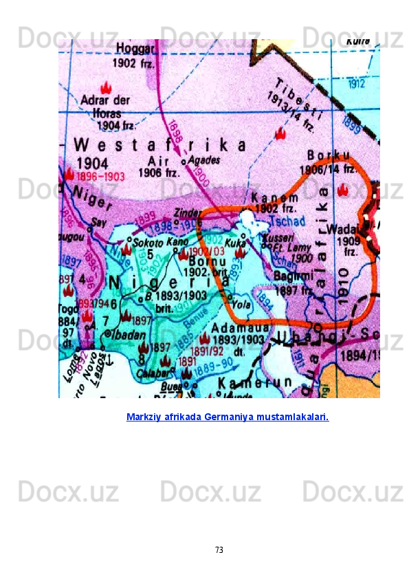 Markziy afrikada Germaniya mustamlakalari.
73 