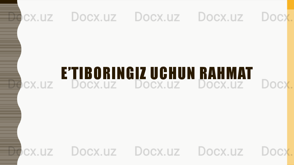 E’TIBORINGIZ UCHUN RAHMAT 