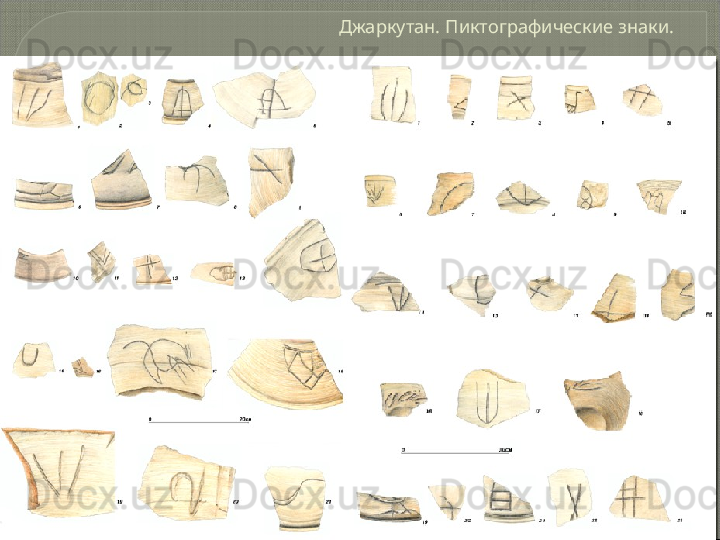 Джаркутан.  Пиктографи ческие знаки.