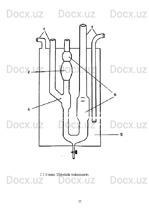    2.2.3-rasm. Ubbeloda viskozimetri.
55 
