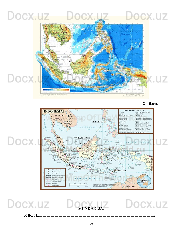 2 – ilova.
MUNDARIJA:
KIRISH…………………………………………………………………………...2
29 