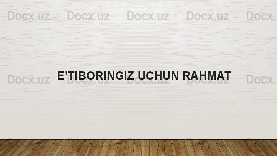 E’TIBORINGIZ UCHUN RAHMAT  