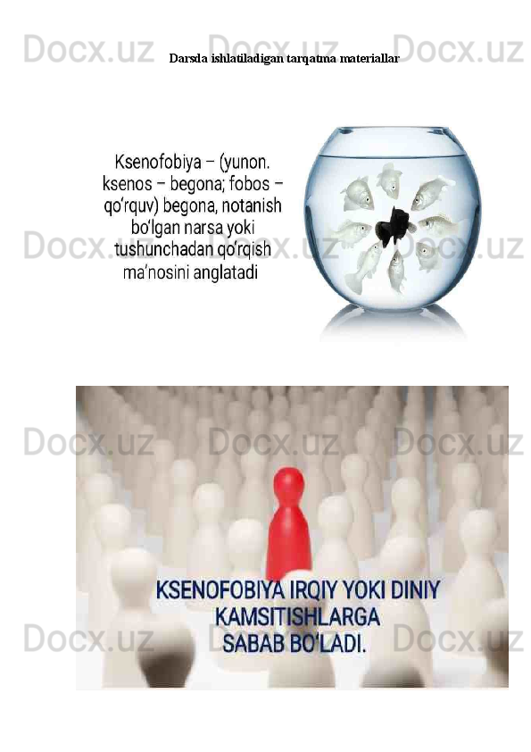 Darsda ishlatiladigan tarqatma materiallar 