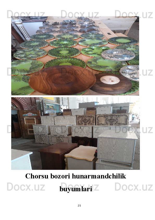 Chorsu bozori hunarmandchilik
buyumlari
21 