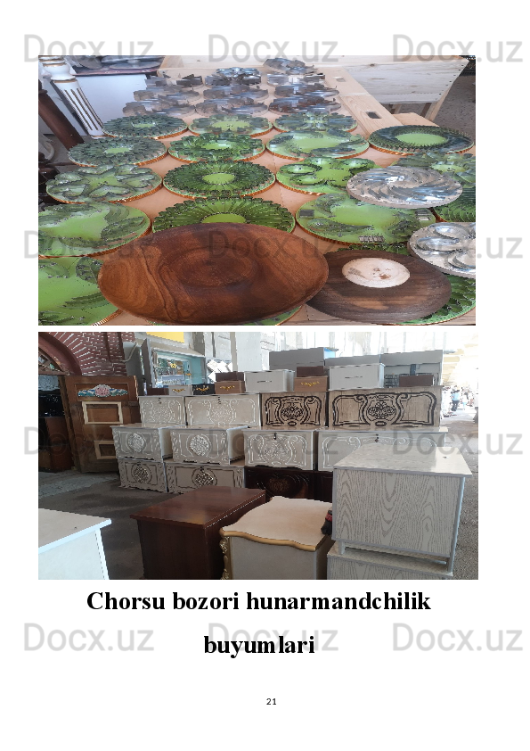 Chorsu bozori hunarmandchilik
buyumlari
21