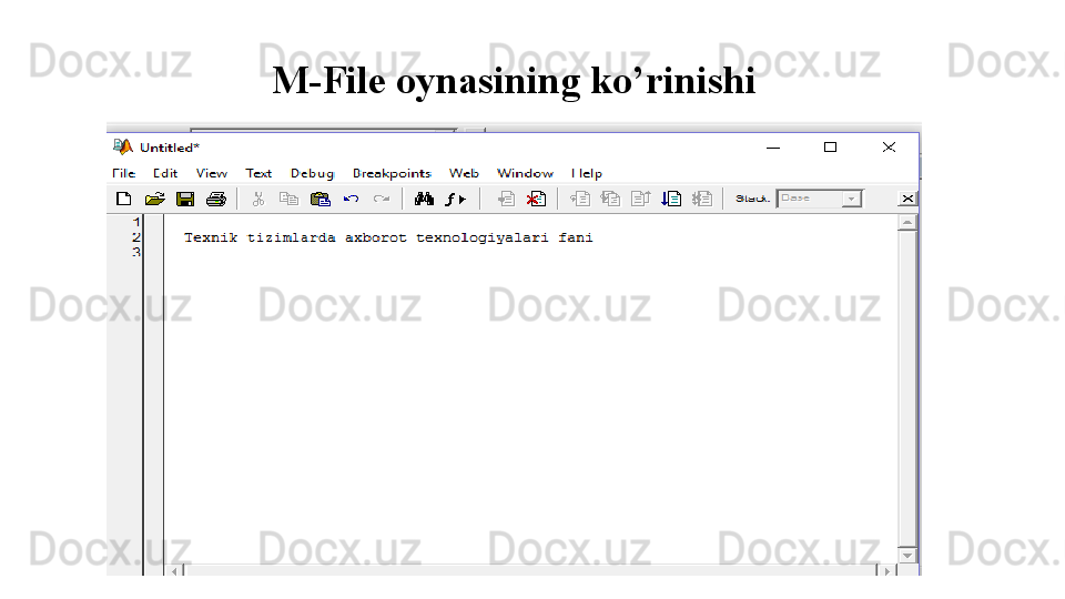 M-File oynasining ko’rinishi