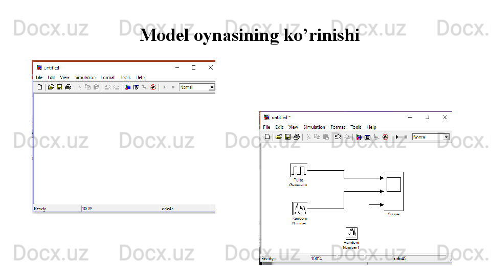 Model oynasining ko’rinishi 