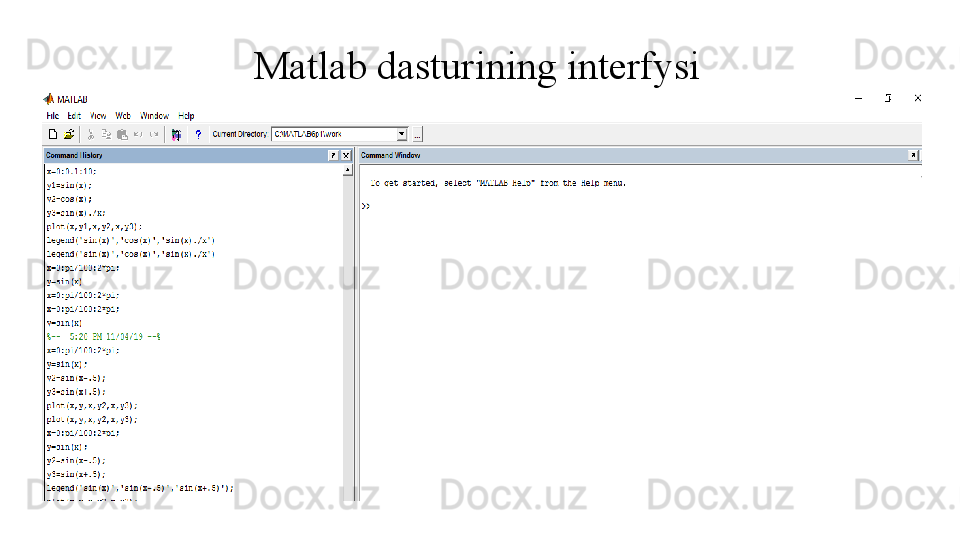 Matlab dasturining interfysi 