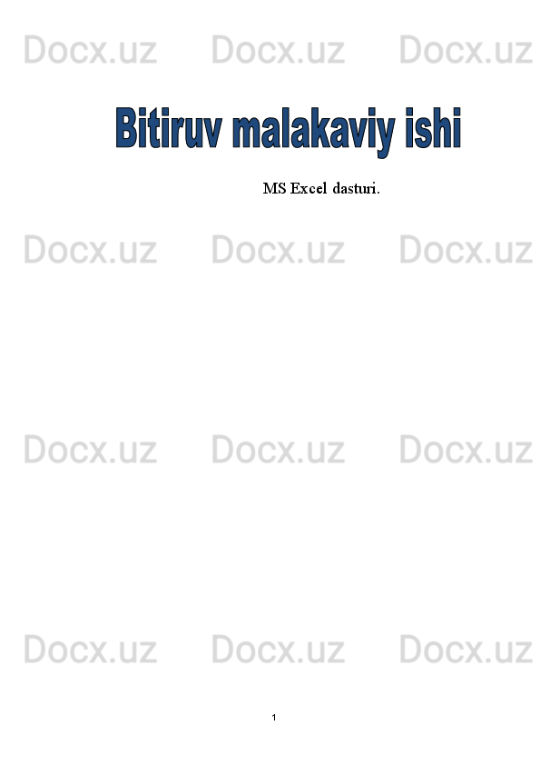 MS Excel dasturi.
1 