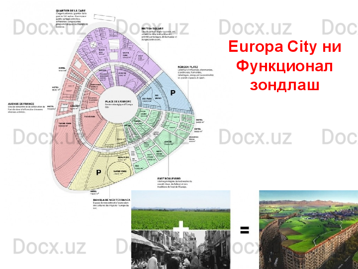 Europa City  ни
Функционал 
зондлаш