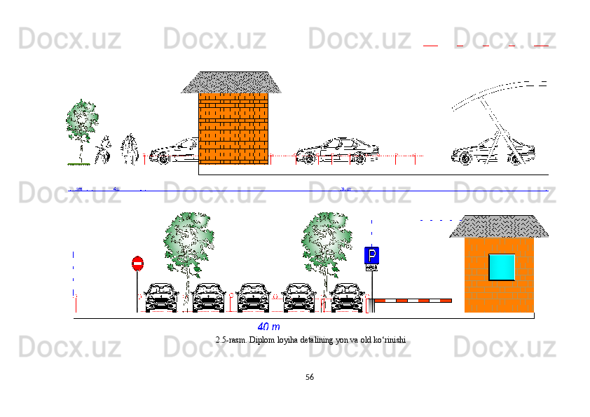   2.5-rasm. Diplom loyiha detalining yon va old ko‘rinishi
56 