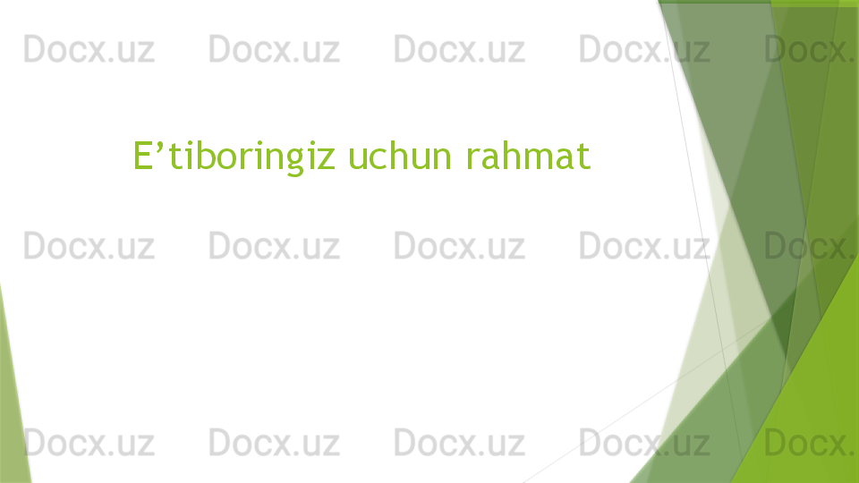 E’tiboringiz uchun rahmat                 