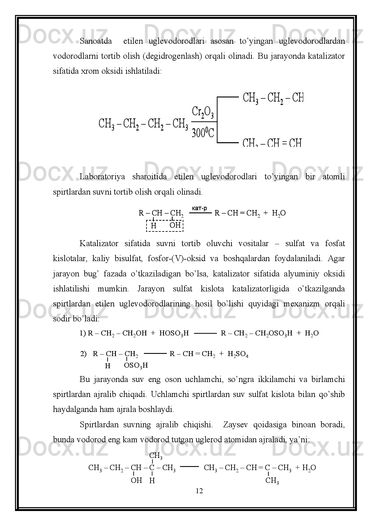 Kirish
Neft   — to'q qo'ng'ir yoki deyarli qora rangli, o'ziga xos hidli, moysimon suyuqlik. U
suvdan yengil (zichligi 0,73 — 0,97 g/sm 3
), suvda amalda erimaydi.
Tarkibi   jihatdan   neft   —   molekular   massasi   turlicha   bo'lgan,   asosan,   suyuq
uglevodorodlarning murakkab aralashmasi (ularda qattiq va gazsimon uglevodorodlar
erigan)   bo'ladi.   Odatda,   bu   uglevodorodlar   parafin   uglevodorodlari,   sikloalkanlar,
aromatik   uglevodorodlardan   iborat,   turli   konlardagi   neftlar   tarkibida   ularning   nisbati
turlicha   bo'ladi.   Boku   va   Emba   neftlarida   sikloalkanlar   (besh   va   olti   a'zoli   halqali)
ko'p,   Grozniy   va   G'arbiy   Ukraina   neftlarida   parafinlar,   Ural   neftida   —   aromatik
uglevodorodlar   ko'p   bo'ladi.   Neft   tarkibida   uglevodorodlardan   tashqari   kislorodli,
oltingugurtli va azotli organik birikmalar bo'ladi.
Neftning   o'zi   shunday   holicha   odatda   ishlatilmaydi.   Neftdan   texnikada   qimmatli
bo'lgan mahsulotlar olish uchun u qayta ishlanadi.
Neftni   birlamchi   qayta   ishlash   uni   haydashdan   iborat.   Neft   neftni   qayta   islilash
zavodlarida yo'ldosh  gazlardan ajratilgandan keyin haydaladi. Neft haydalganda tiniq
mahsulotlar: benzin (qayn. t. 40 dan 150 — 200 °C gacha), ligroin (qayn. t. 120 —240
°C),   kerosin   (qayn.   t.   150   —   300   °C),   gazoyl   —   solyar   moyi   (qayn.   t.   300   °C   dan
yuqori), qoldiqda esa — qovushoq qora suyuqlik — mazut olinadi. Mazut yana qayta
ishlanadi.   U   pasay-tirilgan   bosimda   (parchalanib   ketmasligi   uchun)   haydaladi   va
surkov moylari:  orchuq moyi, mashina  moyi, silindr  moyi  va b. ajratib olinadi. Ba'zi
navli neftlar mazutidan vazelin va parafin ajratib olinadi. Mazutning haydashdan keyin
qolgan qoldig'i  neft qoramoyi  yoki  gudron  deb ataladi.
Neftni qayta ishlash mahsulotlaridan turli maqsadlarda foydalaniladi. В e n z i n ko'p
miqdorlarda   aviatsiya   va   avtomobil   yoqilg'isi   sifatida   ishlatiladi.   U   odatda
molekulalarida   o'rtacha   5   dan   9   tagacha   uglerod   atomi   bor   uglevodorodlardan   tarkib
topgan bo'ladi.
4 