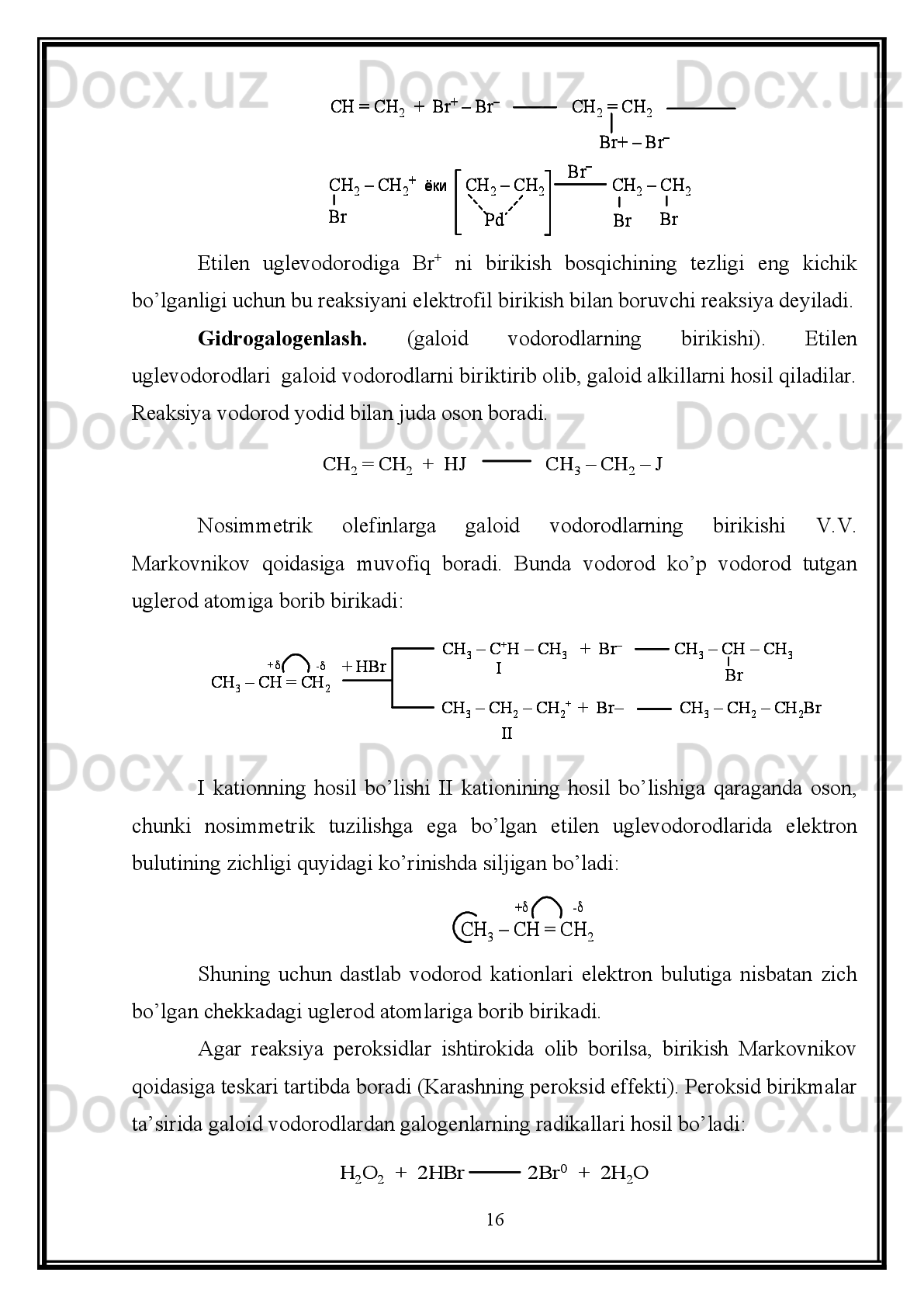 Neft.  Neft uglevodorodlarning aralashmasidan tashkil topgan bo’lib, nihoyatda
murakkab   tarkibga   ega.   Uning   tarkibi   o’zgaruvchan   bo’lib,   unga   uglevodorodlardan
tashqari, azotli, kislorodli, oltingugurtli va boshqa birikmalar ham kiradi.
Neftni   kelib   chiqishi   to’g’risida   hozirgi   kunda   ikki   xil   qarash   mavjud.
Ko’pchilik   olimlarning   fikriga   ko’ra,   neft   o’tmishda   mavjud   bo’lgan   hayvonot   va
o’simlik olamining geokimyoviy o’zgarishi natijasida hosil bo’lgan. Neftning organik
birikmalardan   hosil   bo’lishi   to’g’risidagi   bu   nazariya   tarkibida   azotli,   oltingugurtli
birikmalar   bo’lishi   bilan   isbotlanadi.   Bu   birikmalar   hayvon   to’qimalarida   va
o’simliklarda   mavjud   bo’lgan   oqsil   va   boshqa   organik   birikmalar   parchalanishidan
hosil   bo’lgan   deb   faraz   qilinadi.   Boshqa   guruh   olimlari   esa   neftni   noorganik
birikmalar, ya’ni metall karbidlaridan paydo bo’lgan degan fikrdalar.
Neftning   eng   katta   miqdori   (butun   dunyodagi   neftning   taxminan   65   %   dan
ortig’i) Saudiya Arabistonida joylashgan.
Neftning   katta   konlari   Tyumen,   Boshqirdiston,   Kavkaz   va   Markaziy
Osiyodadir.   Neft   gazlar,   suv,   mexanik   aralashmalardan   (qum,   tuproq   va   boshqalar)
tozalangandan   so’ng   asosan   uch   qismga   haydab   ajratiladi:   benzin   (30-180 0
C   gacha
qaynaydigan   bo’lak),   kerosin   (180-300 0
C   gacha   qaynaydigan   bo’lak)   va   mazut
(qoldiq): neftning bu asosiy bo’laklaridan yana petroley (neft) efiri (30-80 0
C), ligroin
(110-140 0
C),   gazoil   (270-300 0
C)   kabilar   ajratib   olinadi.   Mazutni   past   bosimda   yoki
suv bug’i  bilan haydab solyar  moylari, surkov moylari, vazelin,  parafin va boshqalar
olinadi.
Neft   to’g’ridan-to’g’ri   haydalganda   juda   kam   miqdorda   (25%   gacha)   benzin
ajratib   olinadi.   Benzinning   miqdorini   oshirish   maqsadida   yuqori   haroratda
qaynaydigan  neftning  bo’laklari   – kerosin,  gazoil, mazut  va  boshqalar   krekinglanadi,
ya’ni past haroratda qaynaydigan bo’lakalarga parchalanadi. Kreking jarayoni birinchi
marta   1871-1878   yillarda   Peterburg   texnologiya   institutining   xodimi   A.A.   Letniy
tomonidan o’rganilgan bo’lib, 1891 yilda rus injeneri V.G. Shuxov kreking qurilmasini
yaratadi.   Sanoat   miqyosida   kreking   jarayoni   1920   yillardan   boshlab   qo’llanilmoqda.
Krekingning bir necha turlari mavjud.     
8 