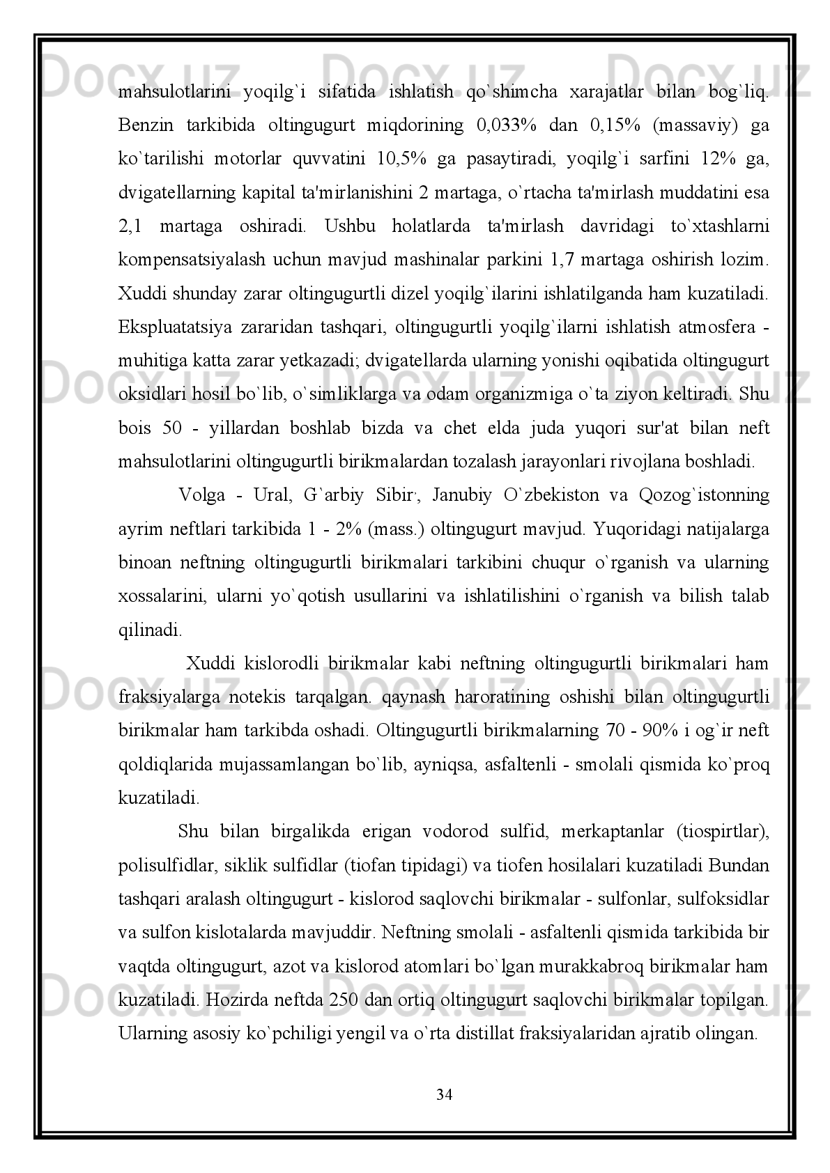 ta’sirlashadi.   Misol   uchun,   R   –   CH
2   –   CH
3   uglevodorodni   parchalanishini
ko’radigan bo’lsak, unda dastlab – CH
3  gruppadan vodorod ajralib chiqadi.   
28 