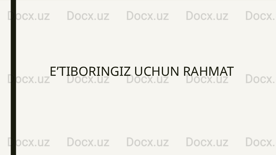 E’TIBORINGIZ UCHUN RAHMAT 