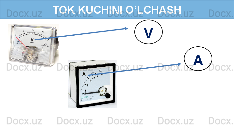 TOK KUCHINI O‘LCHASH
V
A 