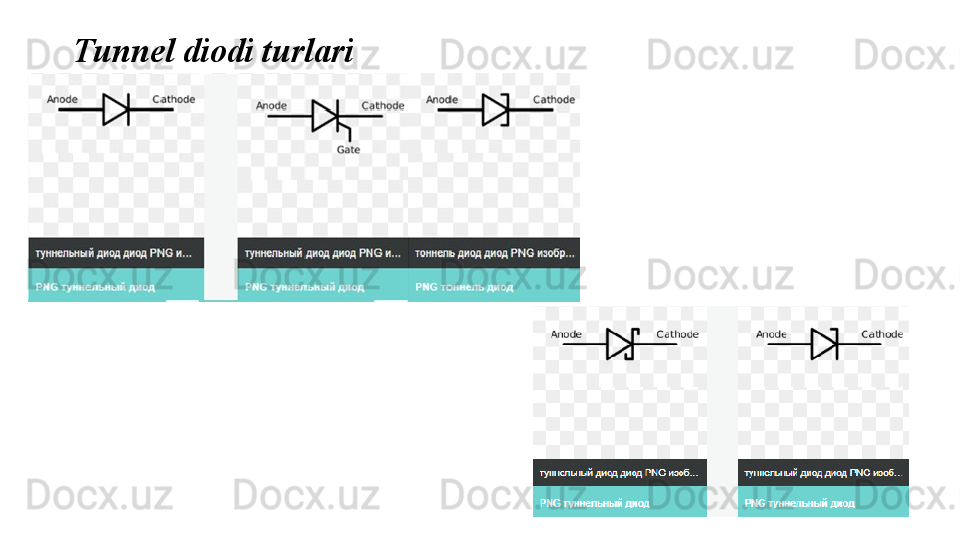 Tunnel diodi  turlari 