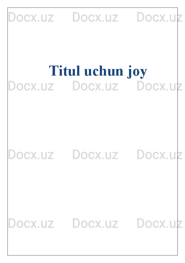 Titul uchun joy 