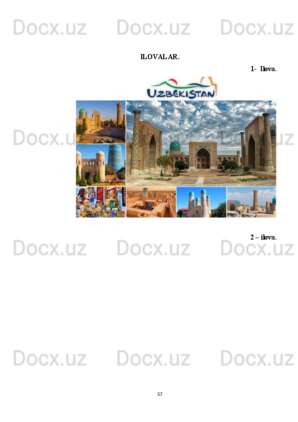 ILOVALAR.
1- Ilova.
2 – ilova.
57 