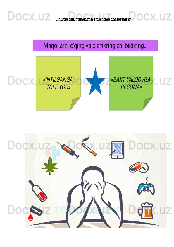 Darsda ishlatiladigan tarqatma materiallar 