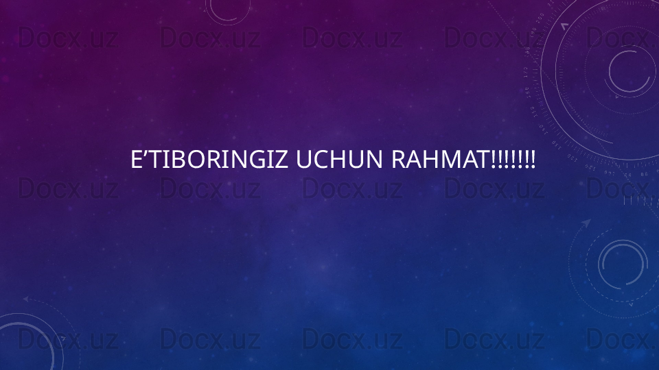 E’TIBORINGIZ UCHUN RAHMAT!!!!!!! 