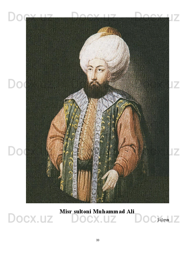 Misr sultoni Muhammad Ali .
3-ilova
33