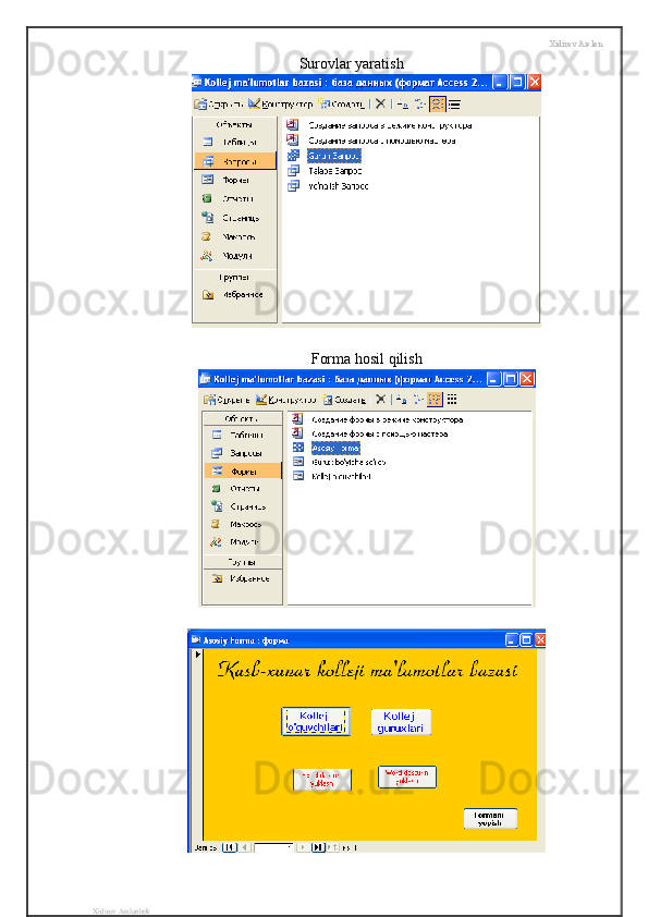 Xidirov Arslon
Surovlar yaratish
Forma hosil qilish
Xidirov Arslonbek