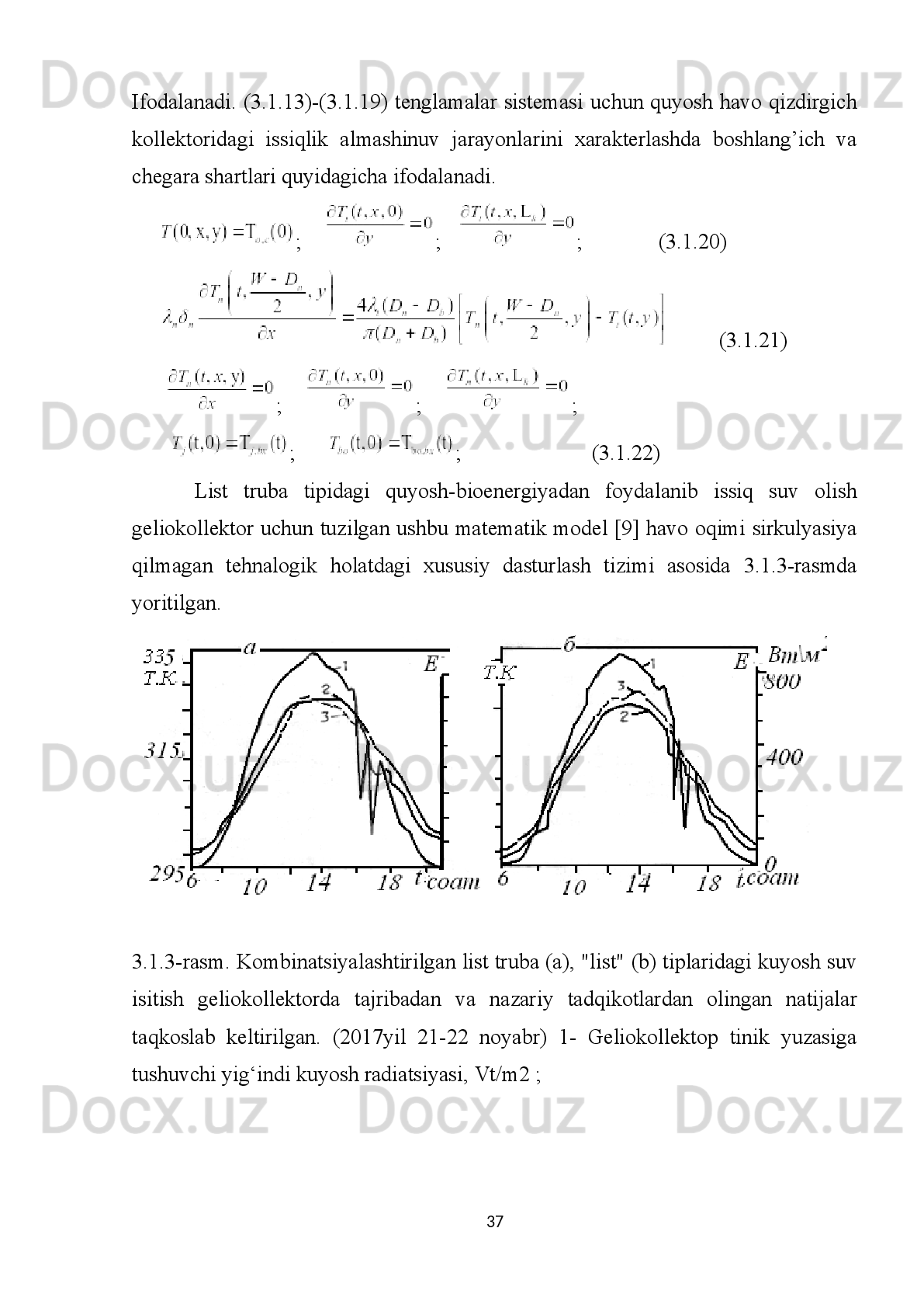                                                        (2.2.15)
      Albedo   odatda   foizlarda   ifodalaniladi:   Qaytgan   radiatsiya   va   albedo   quyosh
nurlarining   tushish   burchagiga   bog’liq,   shuning   uchun   tungi   radiatsiya   mavjud
bo’lganda   bu   kattaliklar   yaxshi   namoyon   bo’ladigan   kunlik   o’zgarishga   ega.
Sirtning   albedosi   uning   rangiga,   g’adur-budurligiga,   namligiga   va   bulutliligiga
bog’liq.
      Yig’indi   radiatsiya   asosiy   radiatsiyali   tavsif   bo’lib   hisoblanadi.   U   haqidagi
ma’lumotlar   iste’molchilarga   ega   ko’p   ishlatiladi.   Yig’indi   radiatsiya   oqimi   deb
to’g’ri sochilgan hamda qaytgan radiatsiya oqimlarining yig’indisiga aytiladi.
                                     (2.2.16)
Qiya sirtlar uchun
                                      (2.2.17)
      Yig’indi   radiatsiya   tarkibidagi   to’g’ri   va   sochilgan   radiatsiyalar   orasidagi
munosabat   quyoshning   balandligi   va   ifloslanishiga   bog’liq.   Osmon   bulutsiz
paytlarida   quyosh   balandligining   ortishi   bilan   sochilgan   radiatsiya   ulushi
kamayadi.   Atmosfera   qanchalik   tiniq   bo’lsa   sochilgan   radiatsiya   butunlay
sochilgan   radiatsiyadan   iborat.   Bulutlik   mavjud   bo’lganda   yig’indi   radiatsiya
miqdorining   tushishi   katta   oraliqda   o’zgarib   turadi.   Uning   eng   ko’p   tushishi
bulutsiz ochiq osmonda kuzatiladi. 
        To’g’ri   va   sochilgan   radiatsiyani   tushish   intensivligining   sutkalik   o’zgarishi,
tush   vaqtida   maksimumga   ega   bo’lgan   juda   aniq   parabola   bilan   tavsiflanadi.
Shuning   uchun   hisoblashlarda   quyosh   radiatsiyasini   tushish   intensivligining
sutkalik   o’zgarishini   darajali   munosabatlar   orqali   ifodalash   maqsadga   muvofiq
bo’ladi.
                               
                                             (2.2.18)
Bu yerda: 
31 