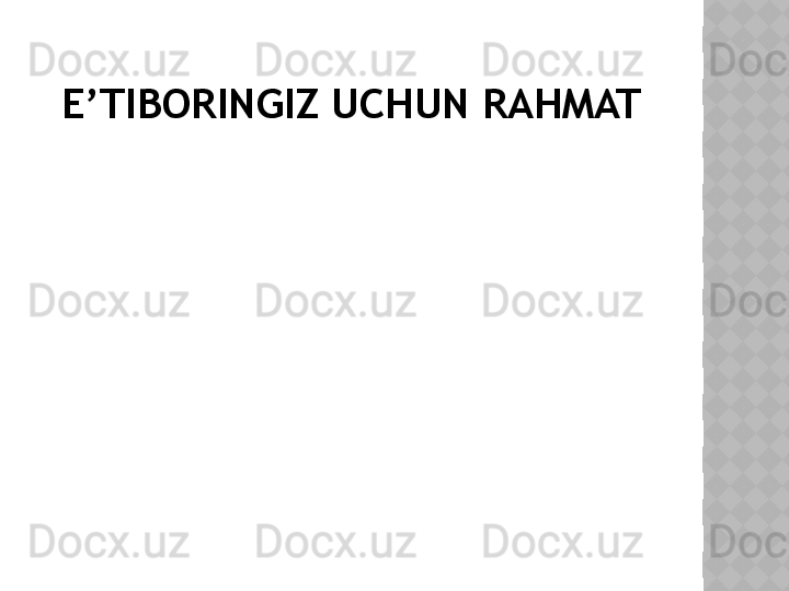 E’TIBORINGIZ UCHUN RAHMAT  