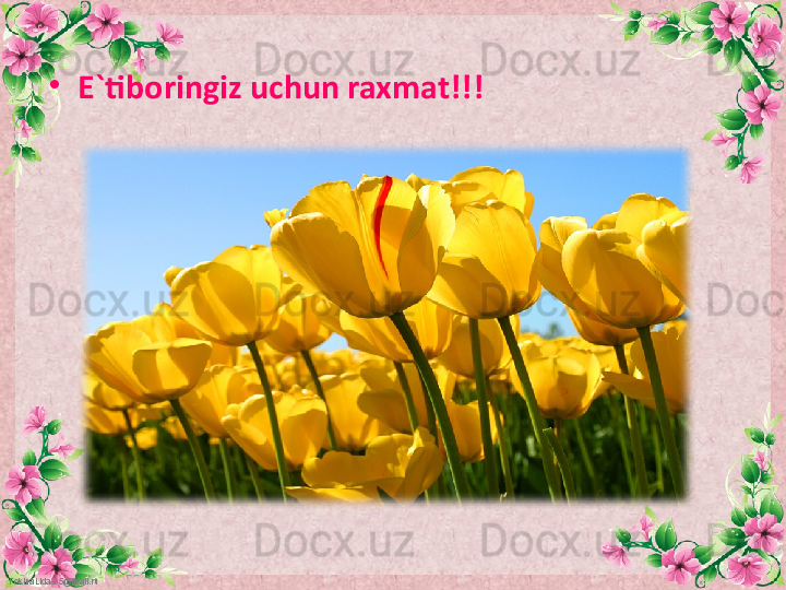 FokinaLida.75@mail.ru •
E`tiboringiz uchun raxmat!!! 