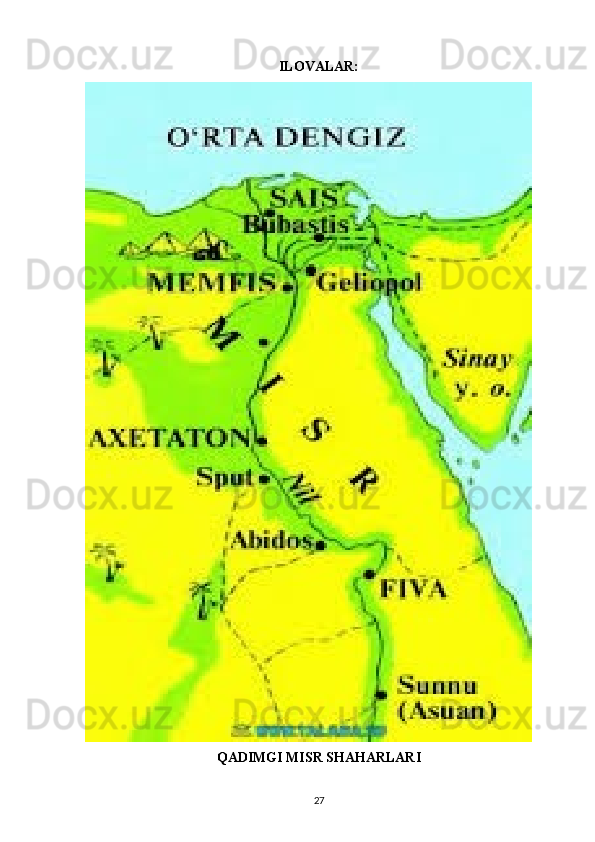 ILOVALAR:
QADIMGI MISR SHAHARLARI
27 