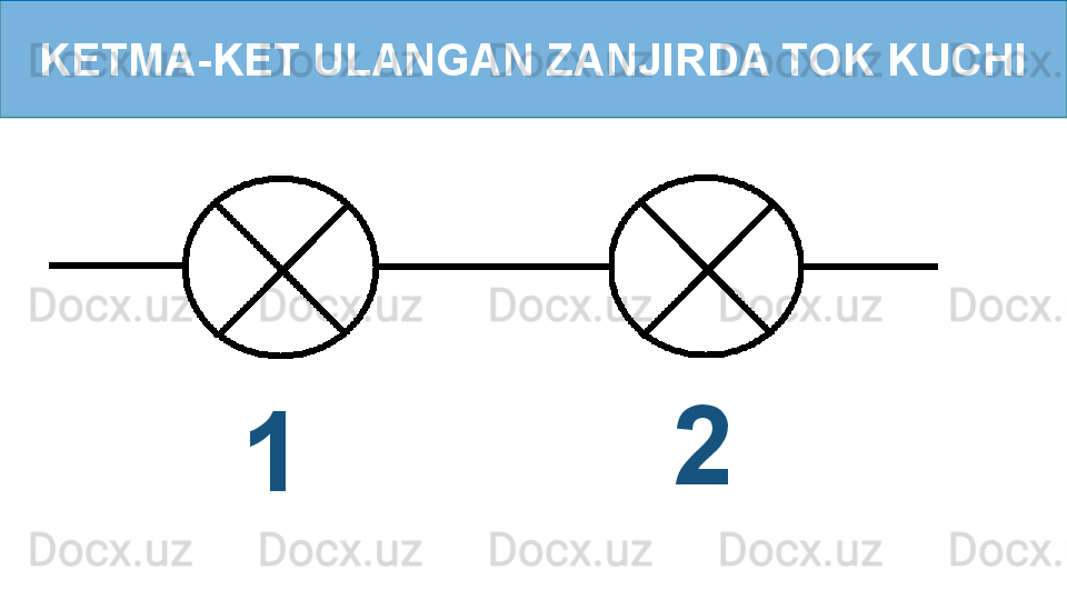 KETMA-KET ULANGAN ZANJIRDA TOK KUCHI
1 2