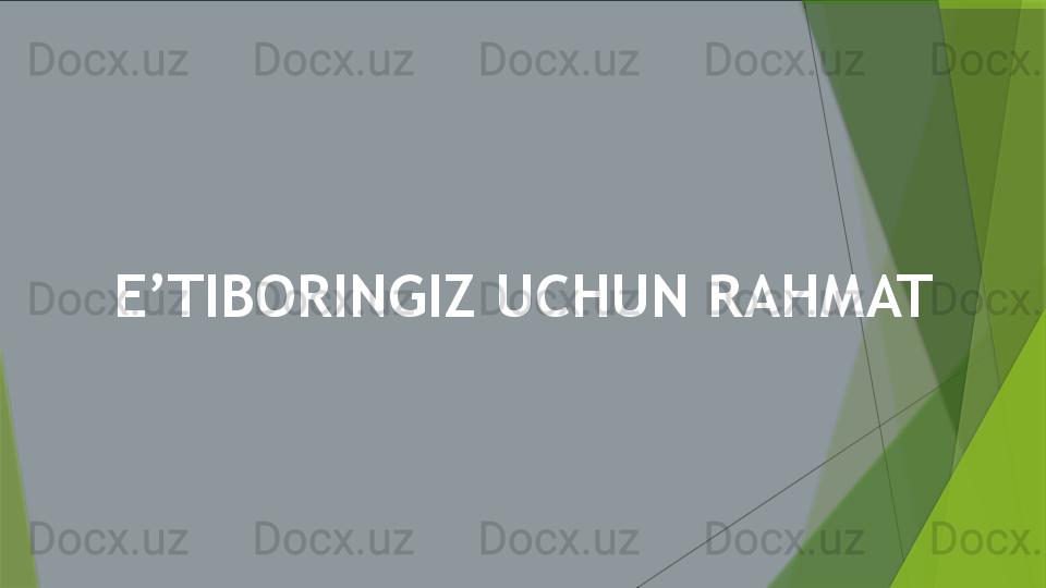 E’TIBORINGIZ UCHUN RAHMAT                 