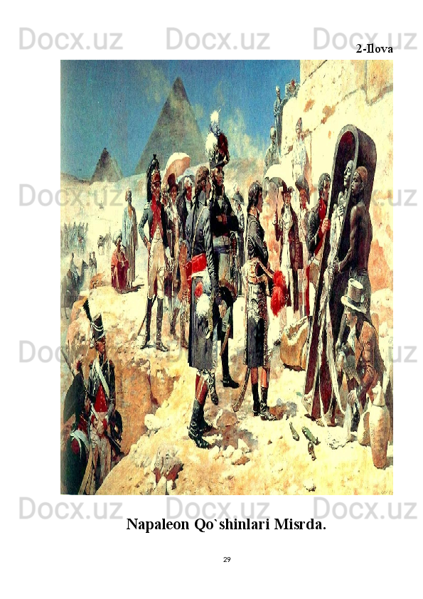 2-Ilova
Napaleon Qo`shinlari Misrda.
29