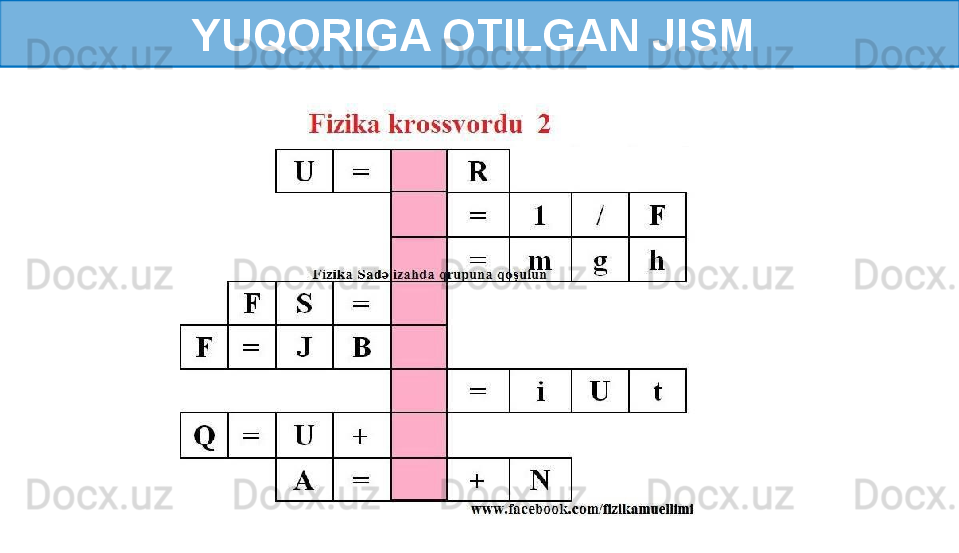 YUQORIGA OTILGAN JISM  