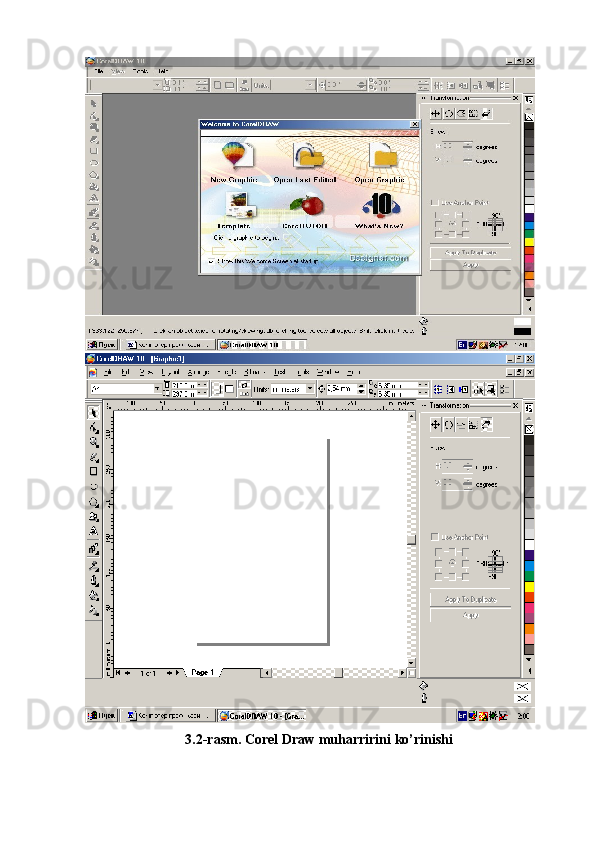 3.2-rasm. Corel   Draw   muharririni   ko’rinishi 