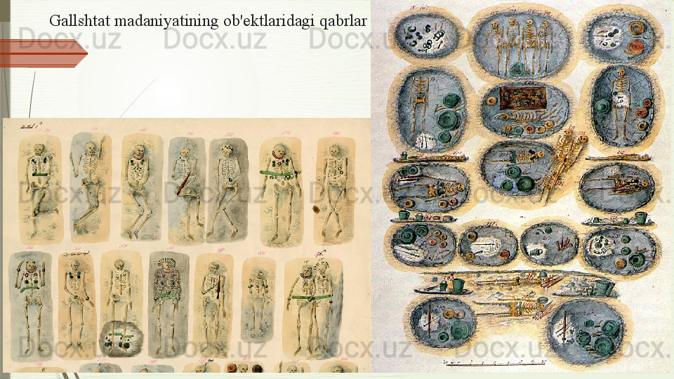 Gallshtat madaniyatining ob'ektlaridagi qabrlar