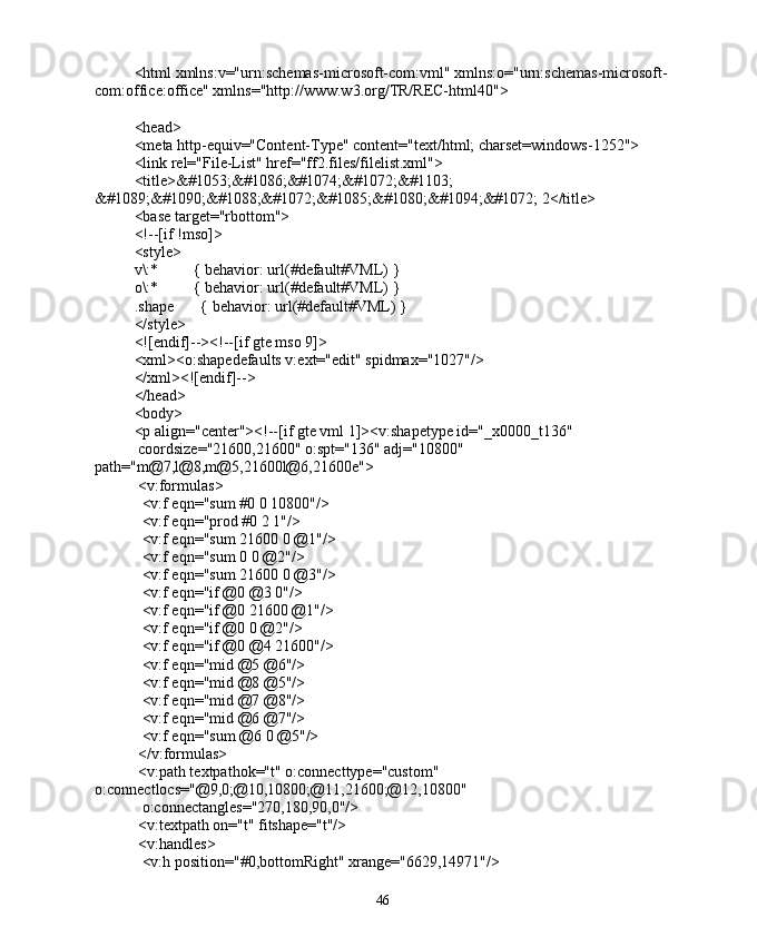 <html xmlns:v="urn:schemas-microsoft-com:vml" xmlns:o="urn:schemas-microsoft-
com:office:office" xmlns="http://www.w3.org/TR/REC-html40">
<head>
<meta http-equiv="Content-Type" content="text/html; charset=windows-1252">
<link rel="File-List" href="ff2.files/filelist.xml">
<title>&#1053;&#1086;&#1074;&#1072;&#1103; 
&#1089;&#1090;&#1088;&#1072;&#1085;&#1080;&#1094;&#1072; 2</title>
<base target="rbottom">
<!--[if !mso]>
<style>
v\:*         { behavior: url(#default#VML) }
o\:*         { behavior: url(#default#VML) }
.shape       { behavior: url(#default#VML) }
</style>
<![endif]--><!--[if gte mso 9]>
<xml><o:shapedefaults v:ext="edit" spidmax="1027"/>
</xml><![endif]-->
</head>
<body>
<p align="center"><!--[if gte vml 1]><v:shapetype id="_x0000_t136"
 coordsize="21600,21600" o:spt="136" adj="10800" 
path="m@7,l@8,m@5,21600l@6,21600e">
  <v:formulas>
  <v:f eqn="sum #0 0 10800"/>
   <v:f eqn="prod #0 2 1"/>
  <v:f eqn="sum 21600 0 @1"/>
  <v:f eqn="sum 0 0 @2"/>
  <v:f eqn="sum 21600 0 @3"/>
  <v:f eqn="if @0 @3 0"/>
  <v:f eqn="if @0 21600 @1"/>
  <v:f eqn="if @0 0 @2"/>
  <v:f eqn="if @0 @4 21600"/>
  <v:f eqn="mid @5 @6"/>
  <v:f eqn="mid @8 @5"/>
  <v:f eqn="mid @7 @8"/>
  <v:f eqn="mid @6 @7"/>
  <v:f eqn="sum @6 0 @5"/>
 </v:formulas>
 <v:path textpathok="t" o:connecttype="custom" 
o:connectlocs="@9,0;@10,10800;@11,21600;@12,10800"
  o:connectangles="270,180,90,0"/>
 <v:textpath on="t" fitshape="t"/>
 <v:handles>
  <v:h position="#0,bottomRight" xrange="6629,14971"/>
46 